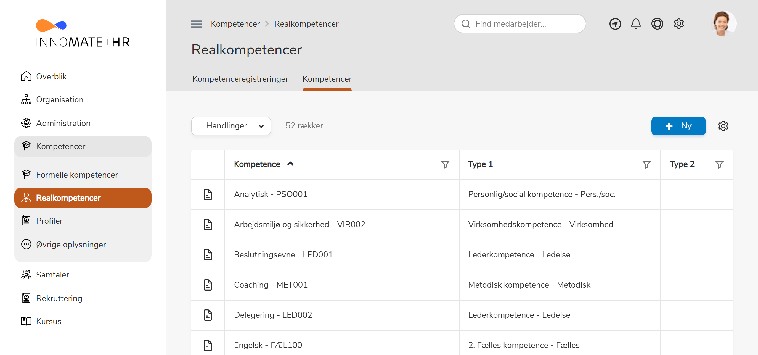 Liste over realkompetencer