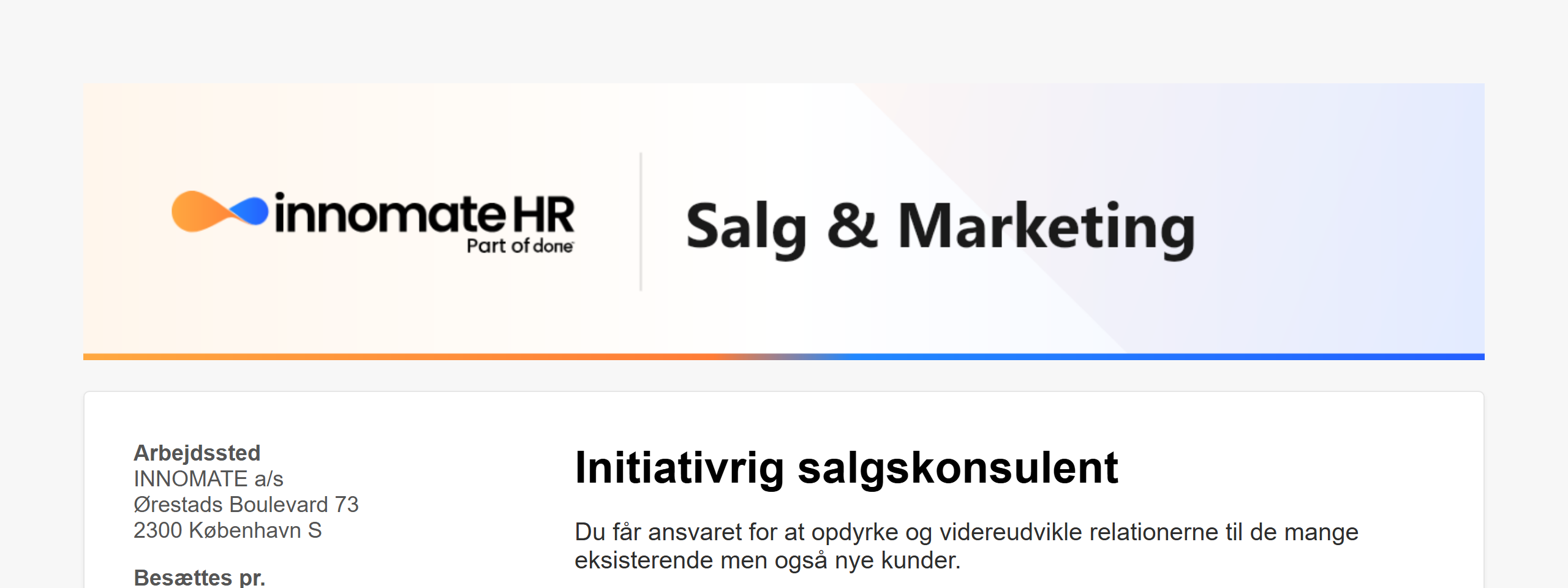 Jobopslag på portalen med jobområdets eget topbanner