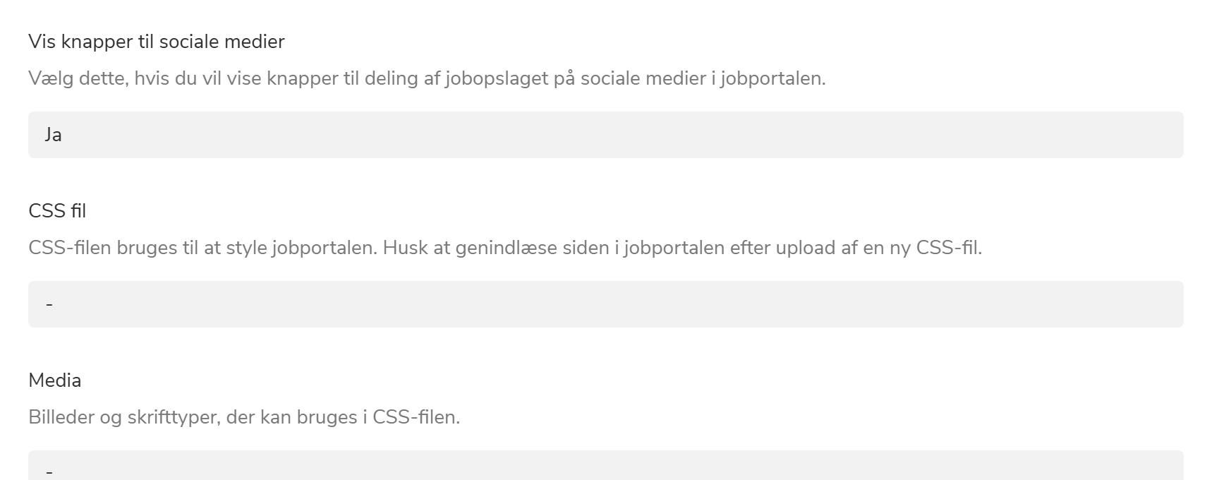 Upload af CSS-filer til styling